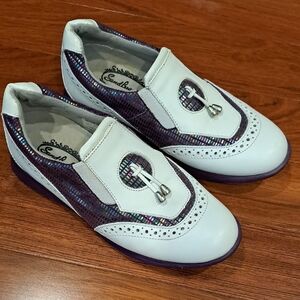 White & Purple Womens Golf Shoes